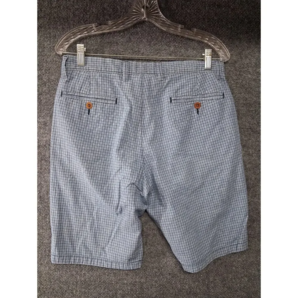 J Crew Club Shorts Mens 30 Blue Check Cotton